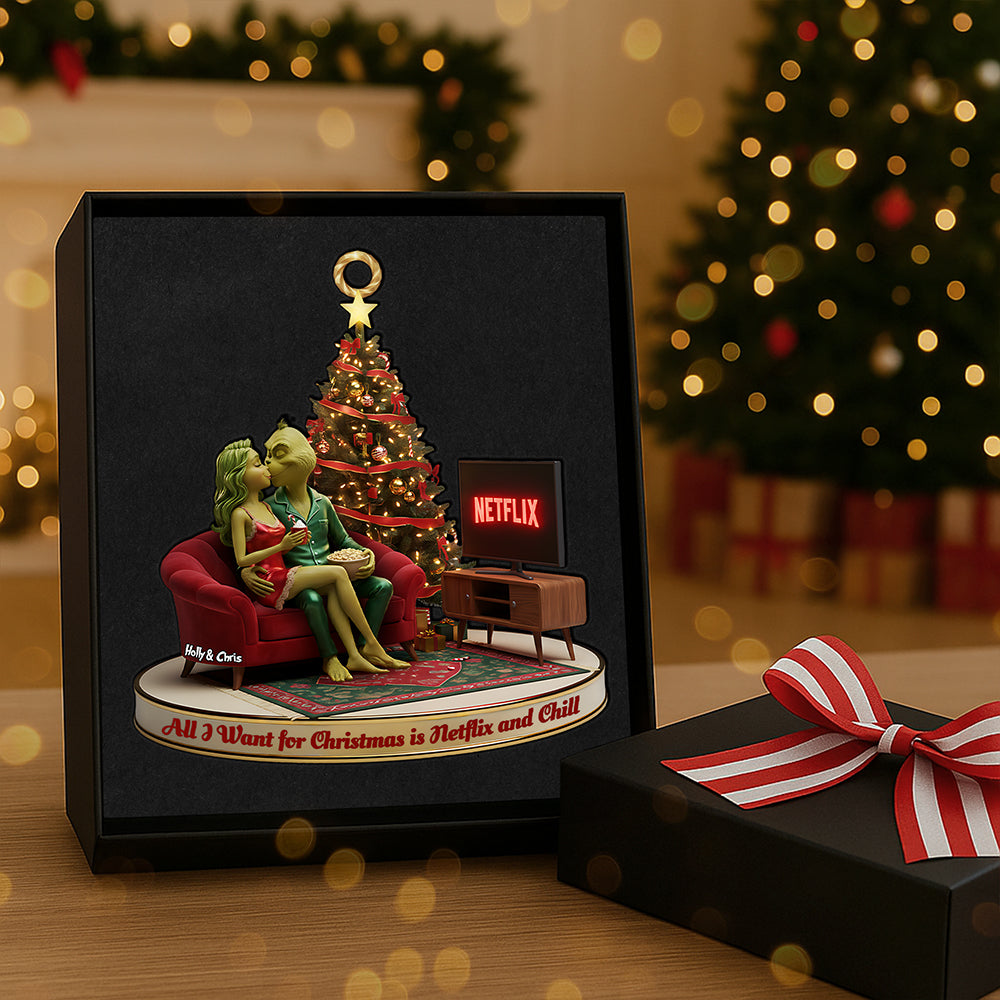 Kissing Couple Custom Shape Acrylic Ornament, Personalized Gifts For Christmas 03pgta231025-Homacus