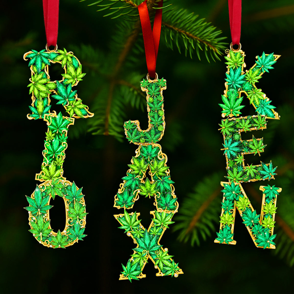 Green Leaf Acrylic Ornament - Personalized Gift For Stoners 06TOLU281025-Homacus