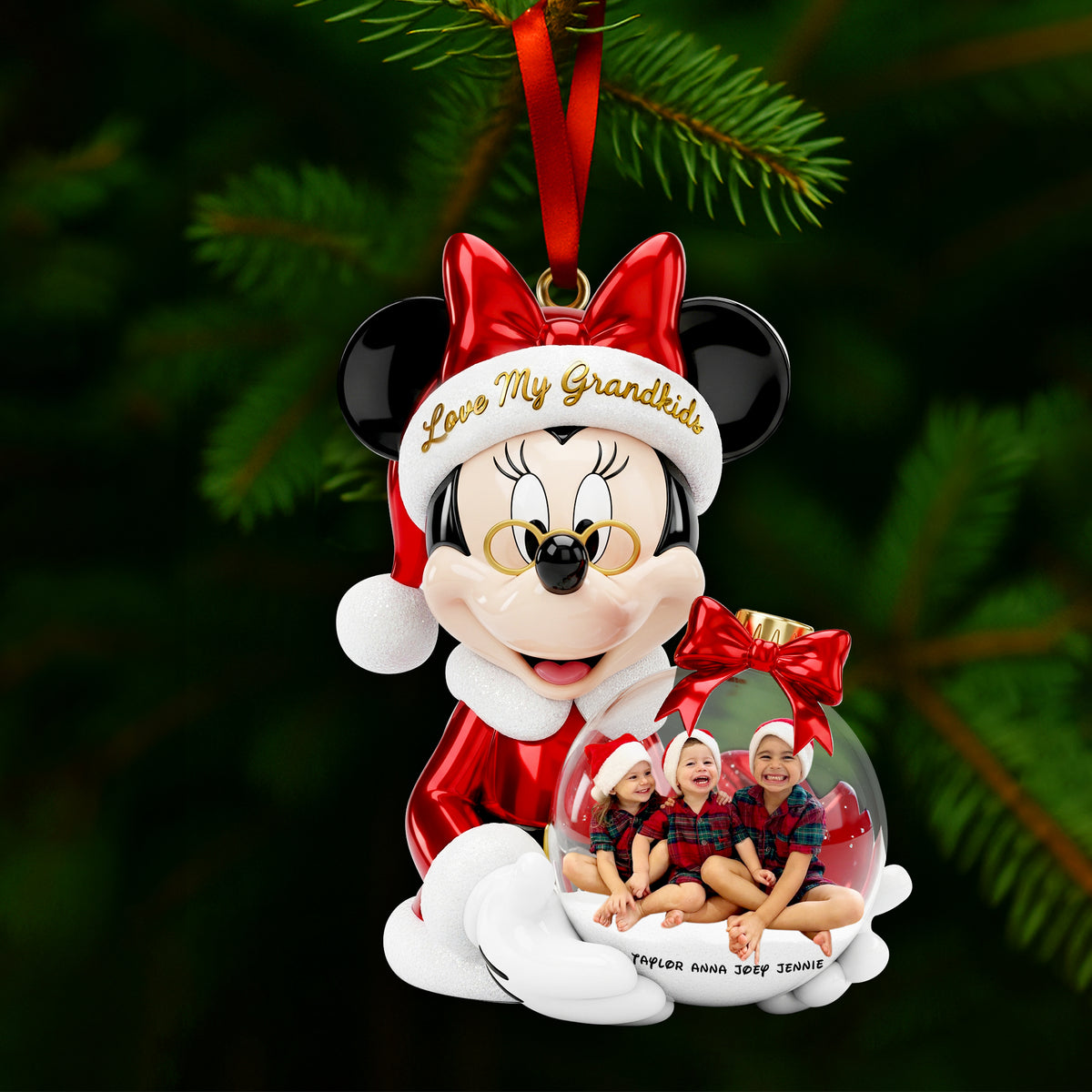 Cherished Grandkids Ornament - Personalized Custom Photo Gift For Grandkids 01PGLU271025-Homacus