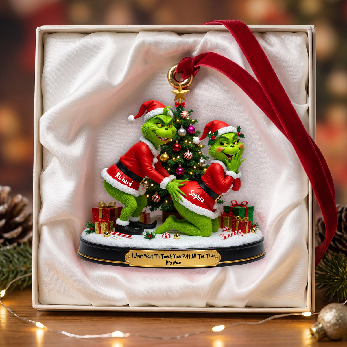 Playful Touch Couple Ornament - Personalized Gift For Couples 02NAQN010826-Homacus