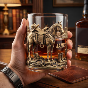 Horse Cowboy Round Glass - Personalized Gifts For Horse Lovers 04TYTN290626-Homacus