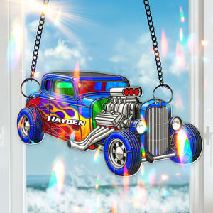 Vibrant Muscle Car Suncatcher - Personalized Christmas Gifts For Hot Rod Lovers 05OHLU060825-Homacus