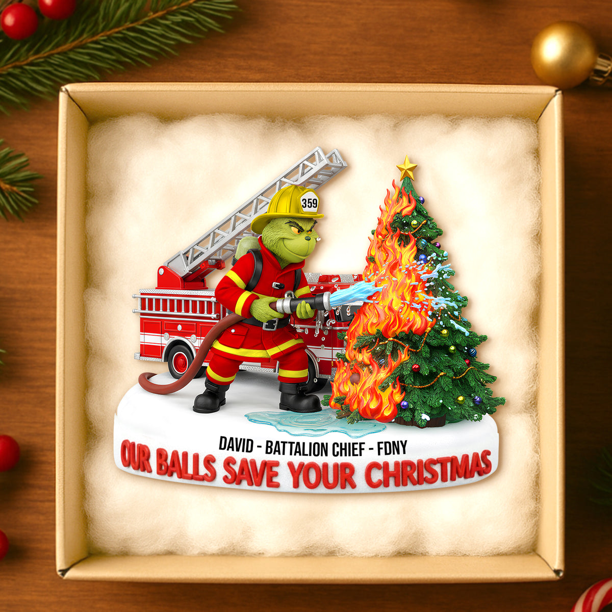 Personalized Gifts For Christmas, Firefighter Acrylic Ornament 02qhtn120925-Homacus