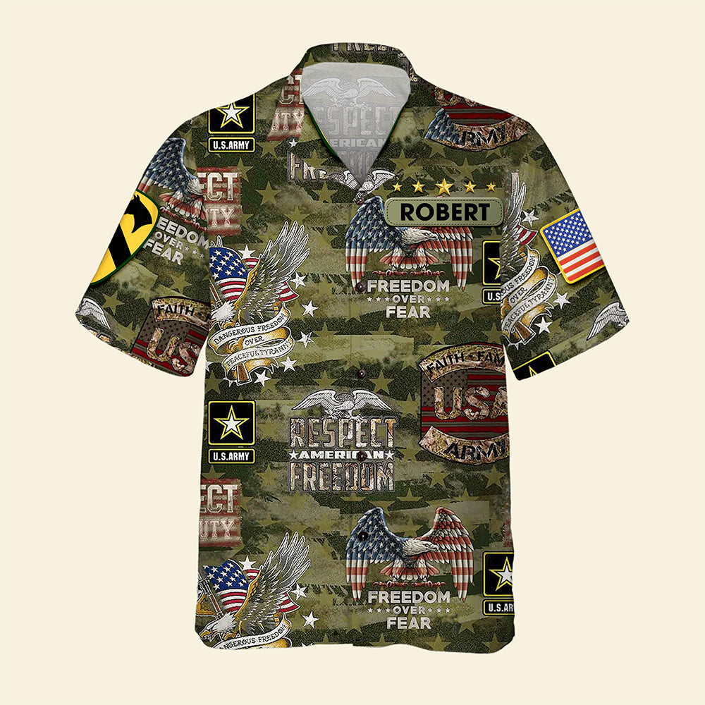 Proud Military Hawaiian Shirt - Personalized Military Logo Gifts For Veteran 04HUQN170625-Homacus