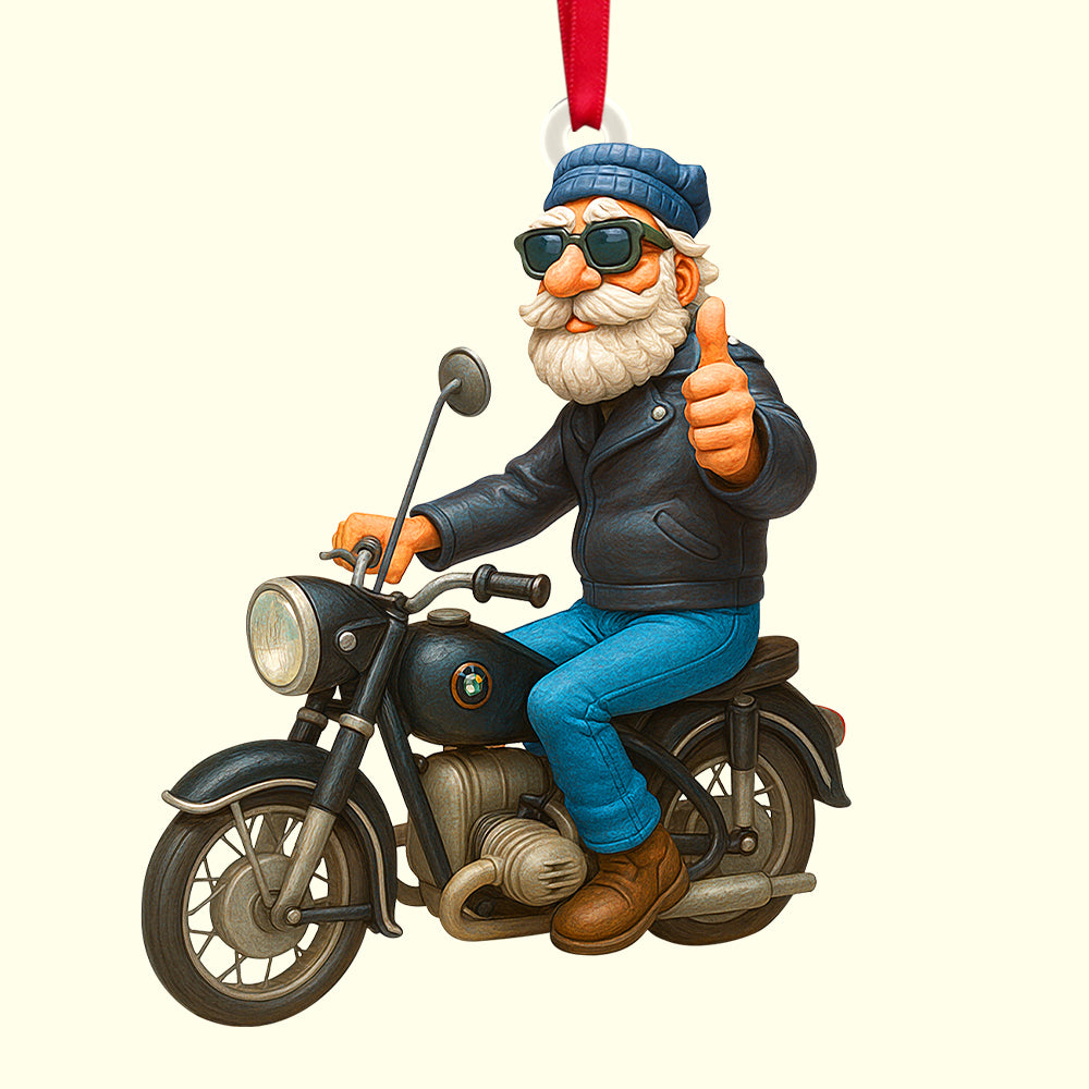 Caricature Art Custom Photo Gifts For Bikers Christmas Acrylic Ornament 03ohtn180825-Homacus