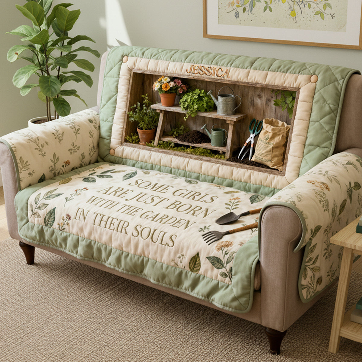 Gardening Quilted Sofa Cover - Personalized Gifts For Garden Lovers 01kita260126-Homacus