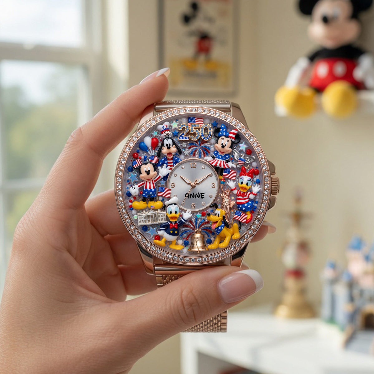Lovely Characters - Celebrated America 250th Anniversary Mesh Strap Quartz - Personalized Gifts For Patriots 02nalu270526-Homacus
