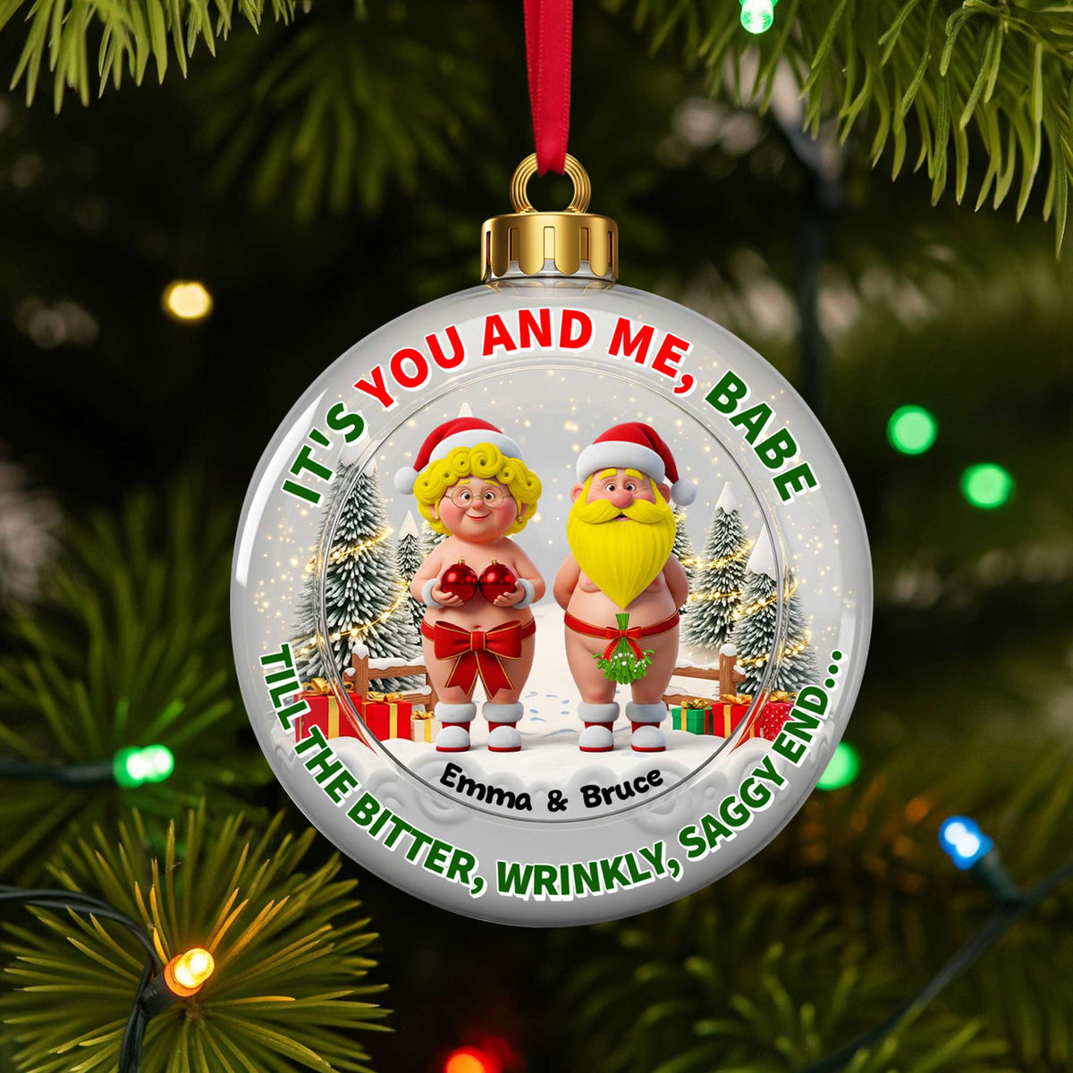 Grumpy Couple Christmas Ornament - Personalized Gift For Couple 04NALU200825-Homacus