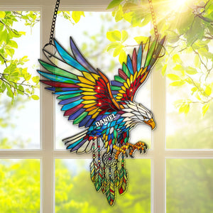 Radiant Winged Spirit Native American Suncatcher - Personalized Gifts For Boho Lovers 01NALU080725-Homacus