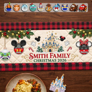 Christmas Family Bubble Quilted Table Runner - Personalized Gifts For Family 03nata260826