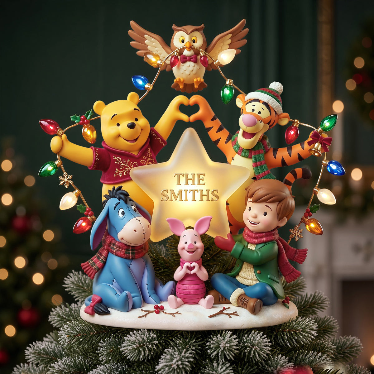 Christmas Woodland Friends Tree Topper - Personalized Gifts For Family 03palu300926-Homacus
