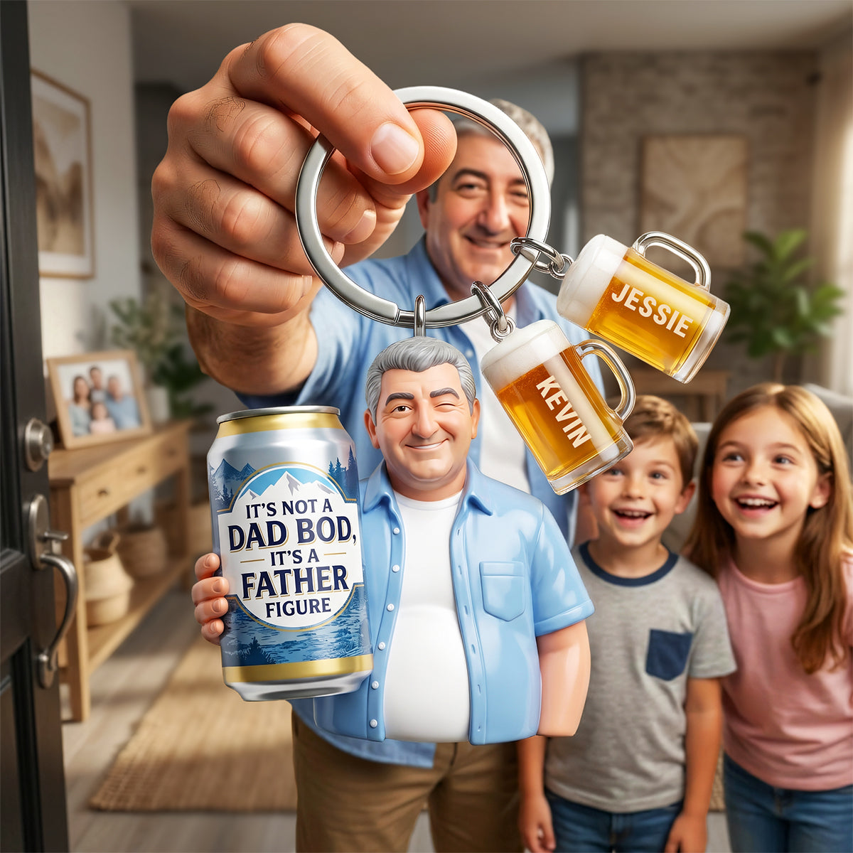 Dad Beer Acrylic Tag Keychain - Custom Photo Gifts For Dads 02nata080526-Homacus