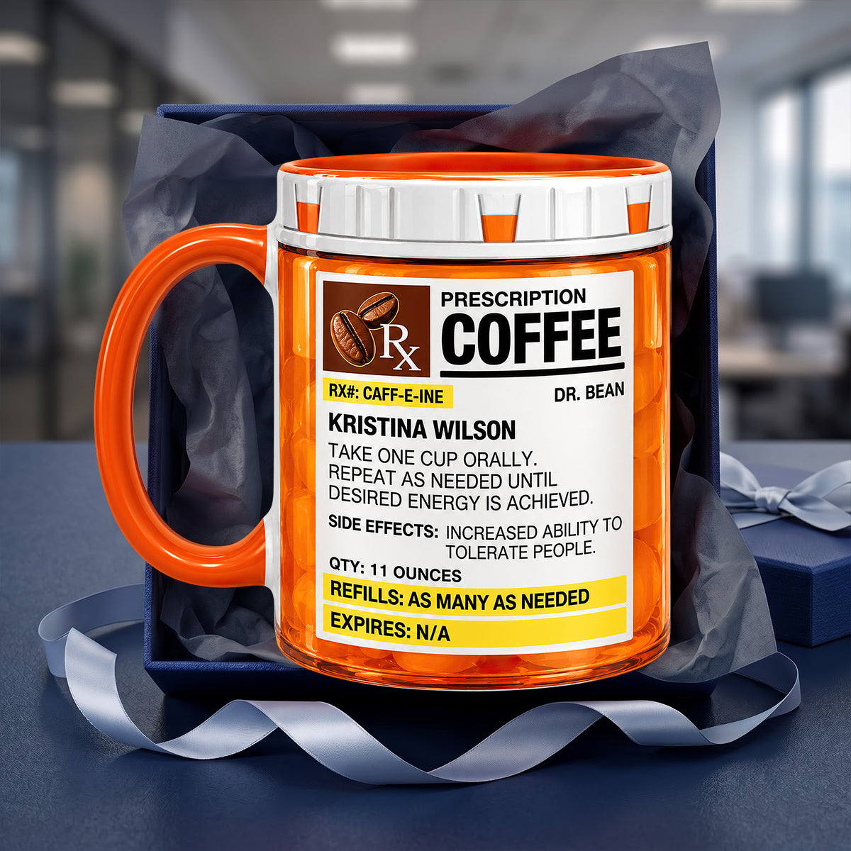 The Coffee Prescription Accent Mug - Personalized Gift For Co-Workers 09hudt171026
