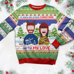 Personalized Gifts For Couple Ugly Sweater, Juicy Delicious Christmas 01tgqn291024hg-Homacus