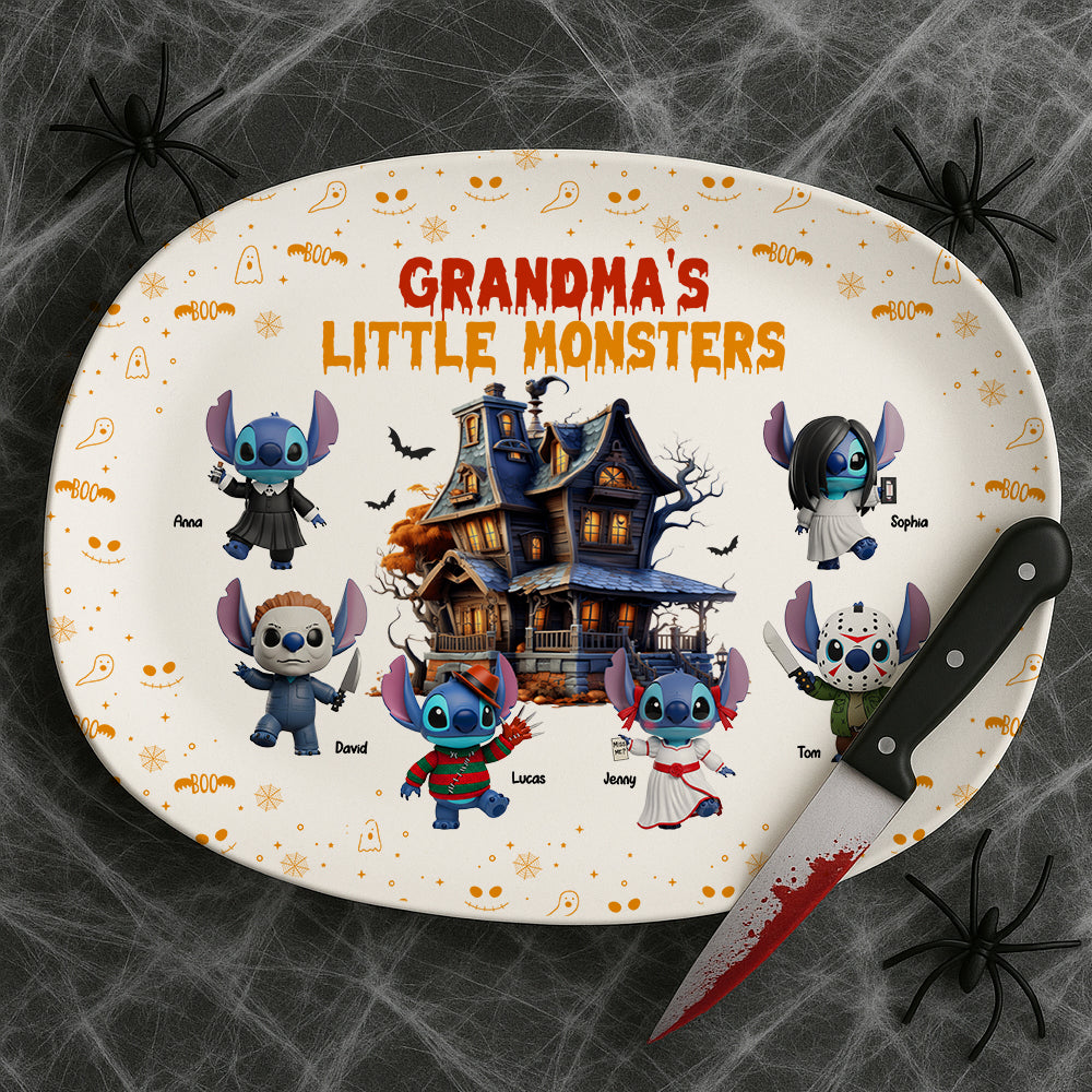 Horror Monsters Personalized Halloween Gifts For Mom/Grandma Plate 02pgtn110825-Homacus