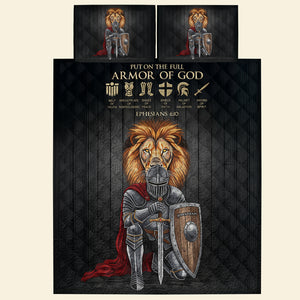 Armor of God Lion Warrior Personalized Qulit Bedding Set 01NADT070725-Homacus