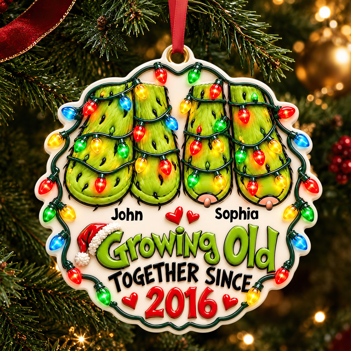 Old Furry Naughty Couple Ornament - Personalized Christmas Gifts For Couples 05nadt191026-Homacus
