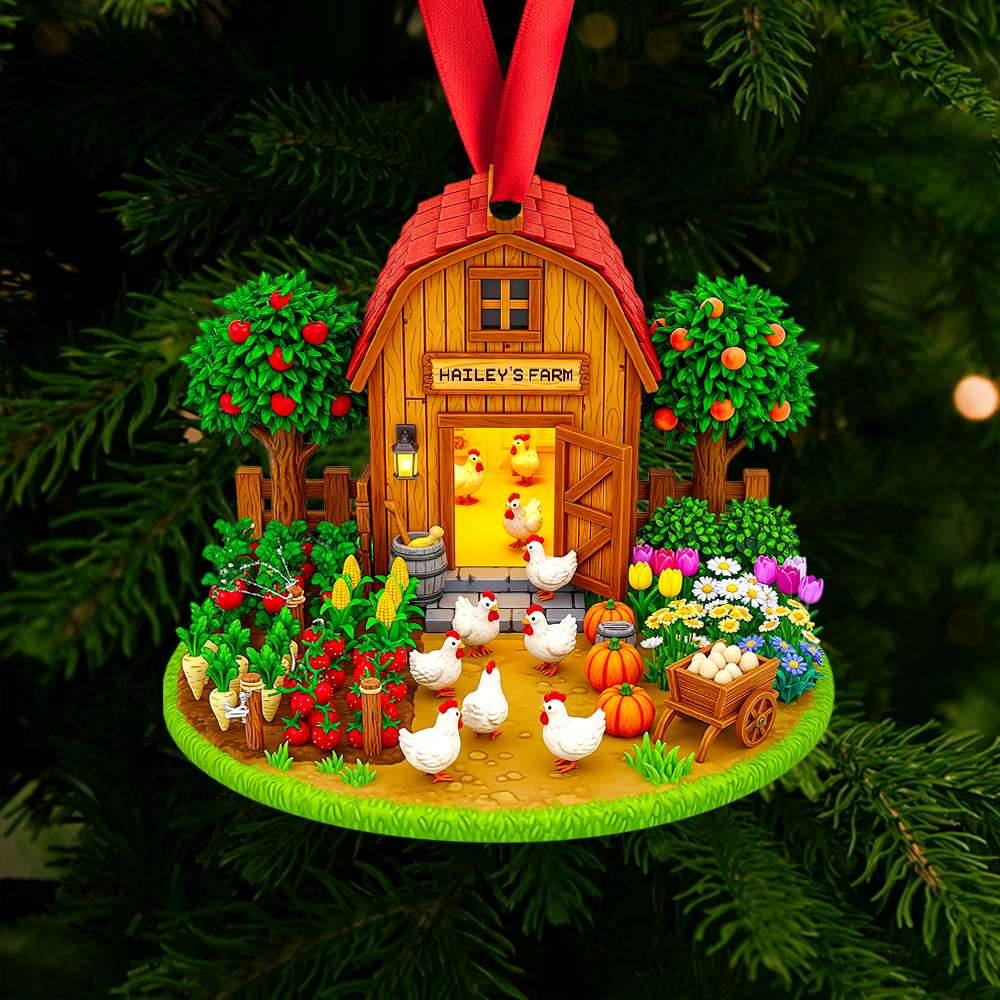 Farmhouse Christmas Ornament Personalized Gifts For Farmers 04NADT110825-Homacus