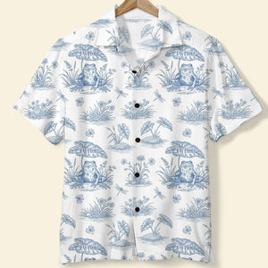 Vintage Rural Blue Toile Pattern Hawaiian Shirt Personalized Gifts For Frog Lover 01qhdt120625-Homacus