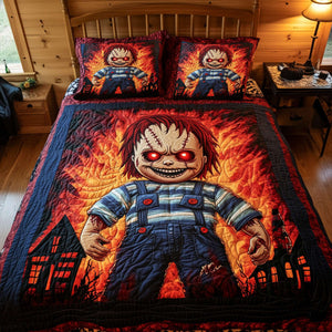 Spooky Murder Doll Quilt Bedding Set Special Line - Halloween Gifts For Horror Movie Fans 05TGLU210825-Homacus