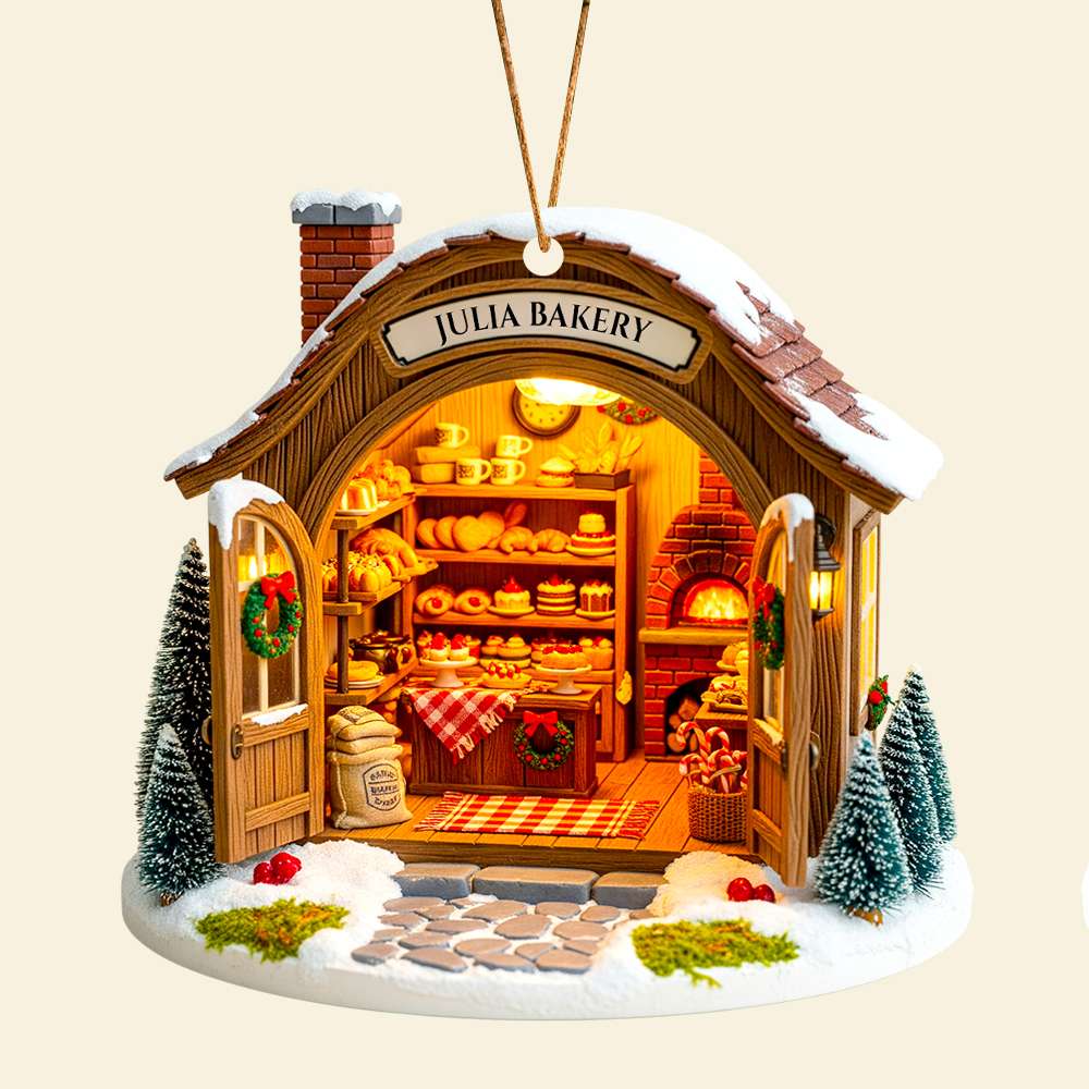 Bakery House Christmas Ornament Personalized Gifts for Bakers 02PGDT080825-Homacus