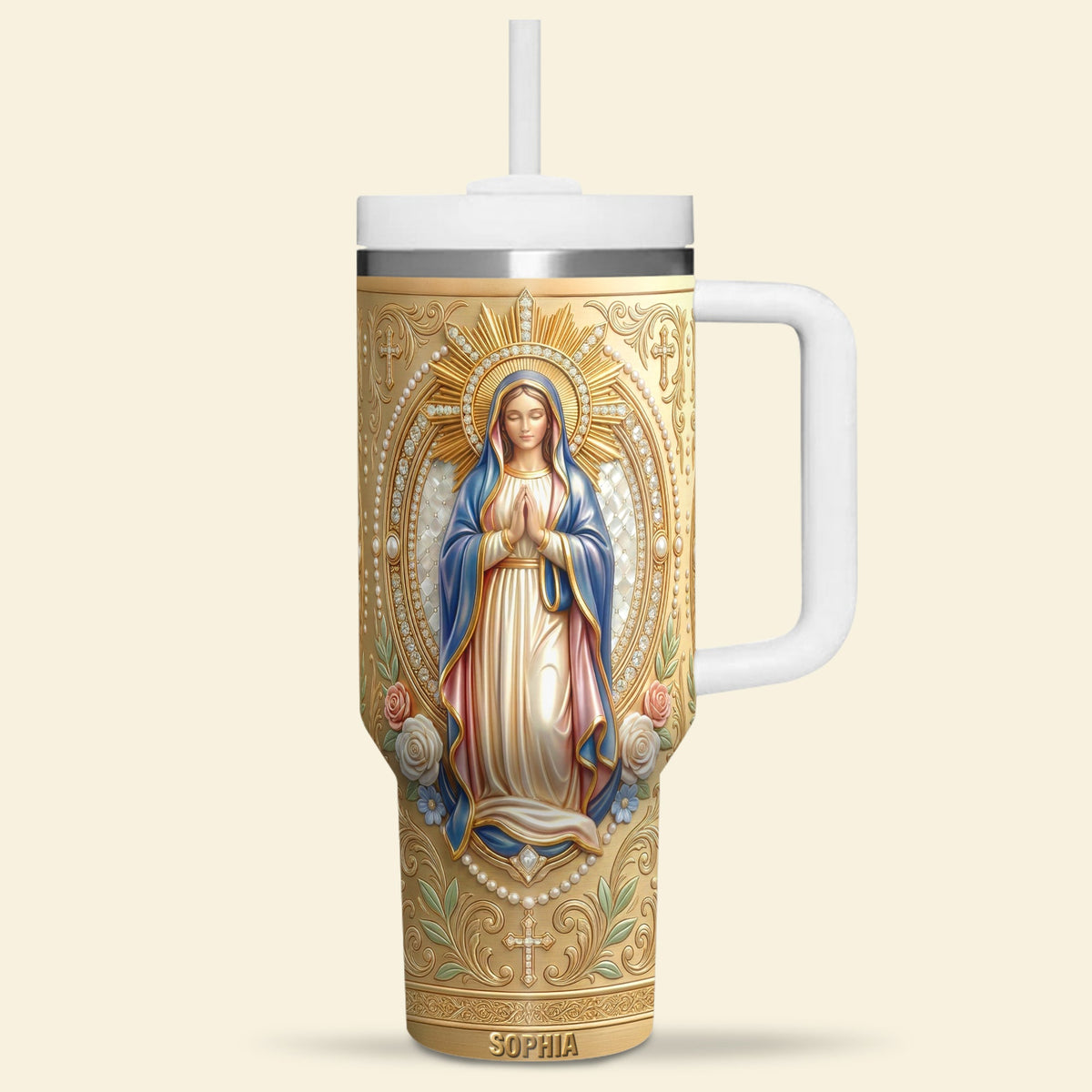 Virgin Mary Tumbler - Personalized Gifts For Christian Tumbler 01NAQN130226-Homacus