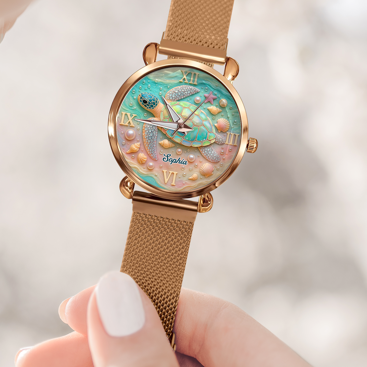 Turtle Mesh Strap Quartz Watch - Personalized Gifts For Turtle 05PGPU100725-Homacus