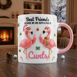 Flamingo Besties Accent Mug - Personalized Gifts For Besties 05NALU151125-Homacus