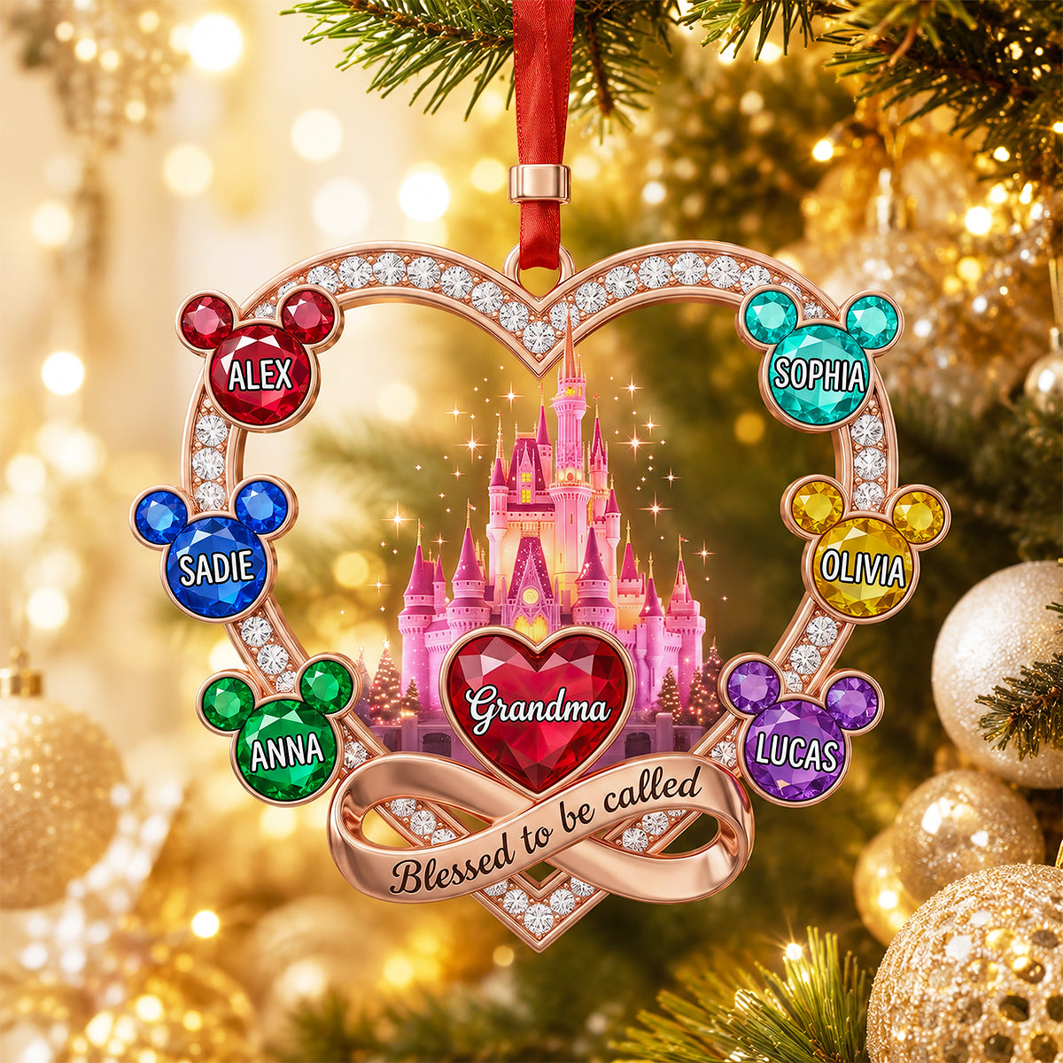 Grandma Blessed With Love Christmas Ornament - Personalized Gifts For Grandma 05nadt240826