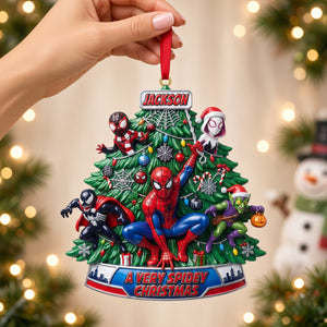 Versions Of Web-Slinging Warrior Merry Xmas Acrylic Ornament - Personalized Christmas Gifts 03tytn170926