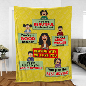 Personalized Gifts For Mom Blanket - Reason Why We Love You 02TOLU100325HG-Homacus