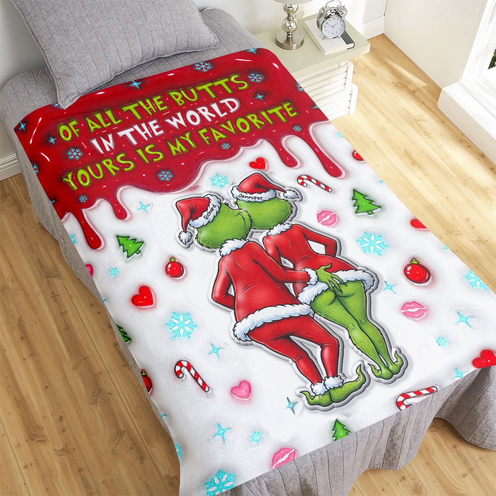 Naughty Green Monster Couple Blanket - Personalized Gifts For Couples 04NAQN031125-Homacus