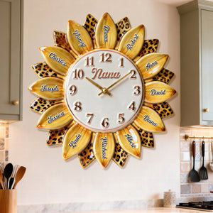 Grandma Sunflower Clock - Personalized Gifts For Grandma 02naqn261225-Homacus