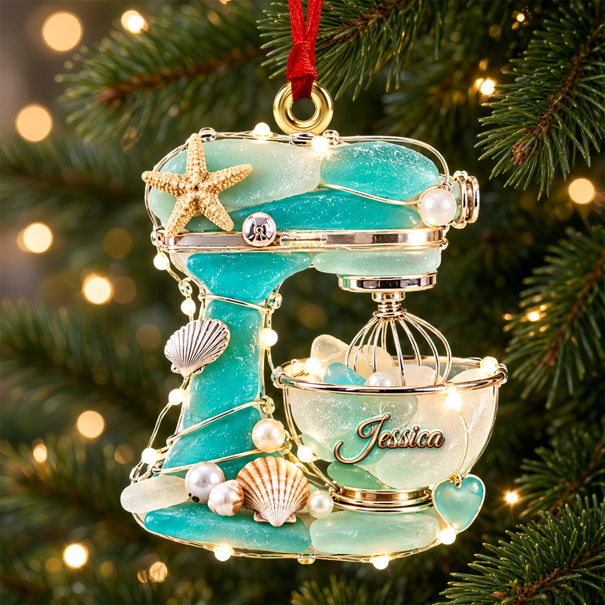 Baking Mixer Sea Glass Acrylic Ornament - Personalized Gifts For Baking Lovers 07QHDH280926