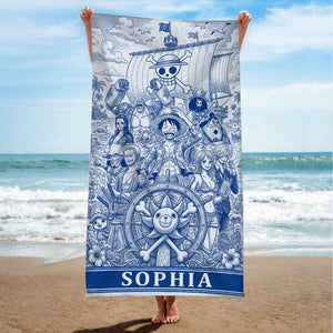 Voyage Toile De Jouy Beach Towel, Personalized Gifts For Animation Lovers 01qhtn200726-Homacus