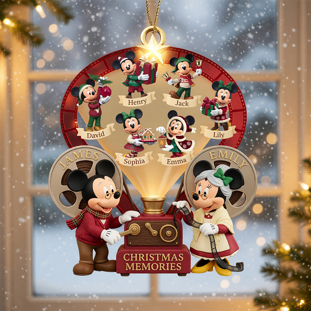 Holiday Mouse Family - Personalized Christmas Ornament 02hadt010826-Homacus