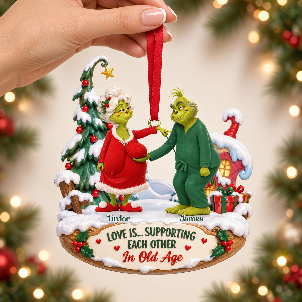 Fun Old Couple Acrylic Ornament - Personalized Gifts For Couple 07qhtn121026-Homacus