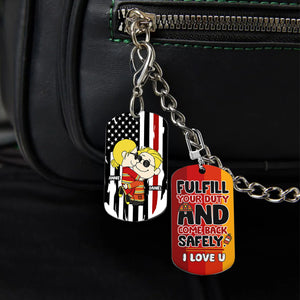 Personalized Gift For Firefighter Couple Keychain Stainless Steel 05TOLU150125HG-Homacus