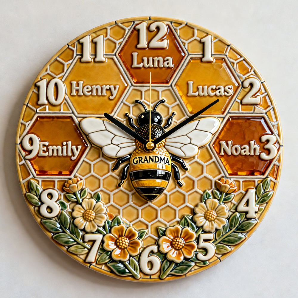 Grandma Bee Acrylic Hanging Wall Clock - Personalized Gifts For Grandma 04natn271225-Homacus