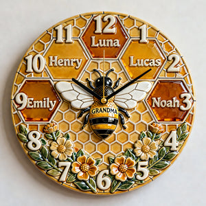 Grandma Bee Acrylic Hanging Wall Clock - Personalized Gifts For Grandma 04natn271225-Homacus