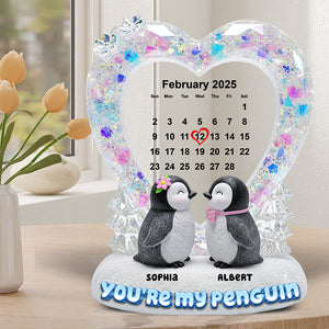 Penguin Couple Acrylic Plaque - Personalized Gifts For Couple 03toqn210625-Homacus