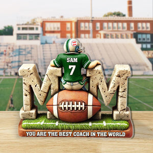American Football Mom Plaque - Personalized Gifts For Mother 02TGMH220325-Homacus