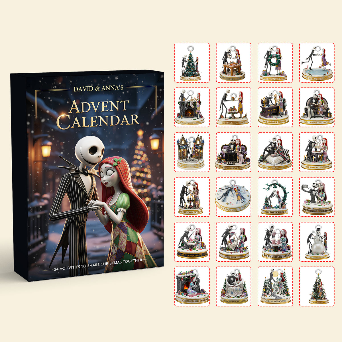 Gothic Couple Advent Calendar Blind Box Christmas Gifts 01PGDT221025-Homacus