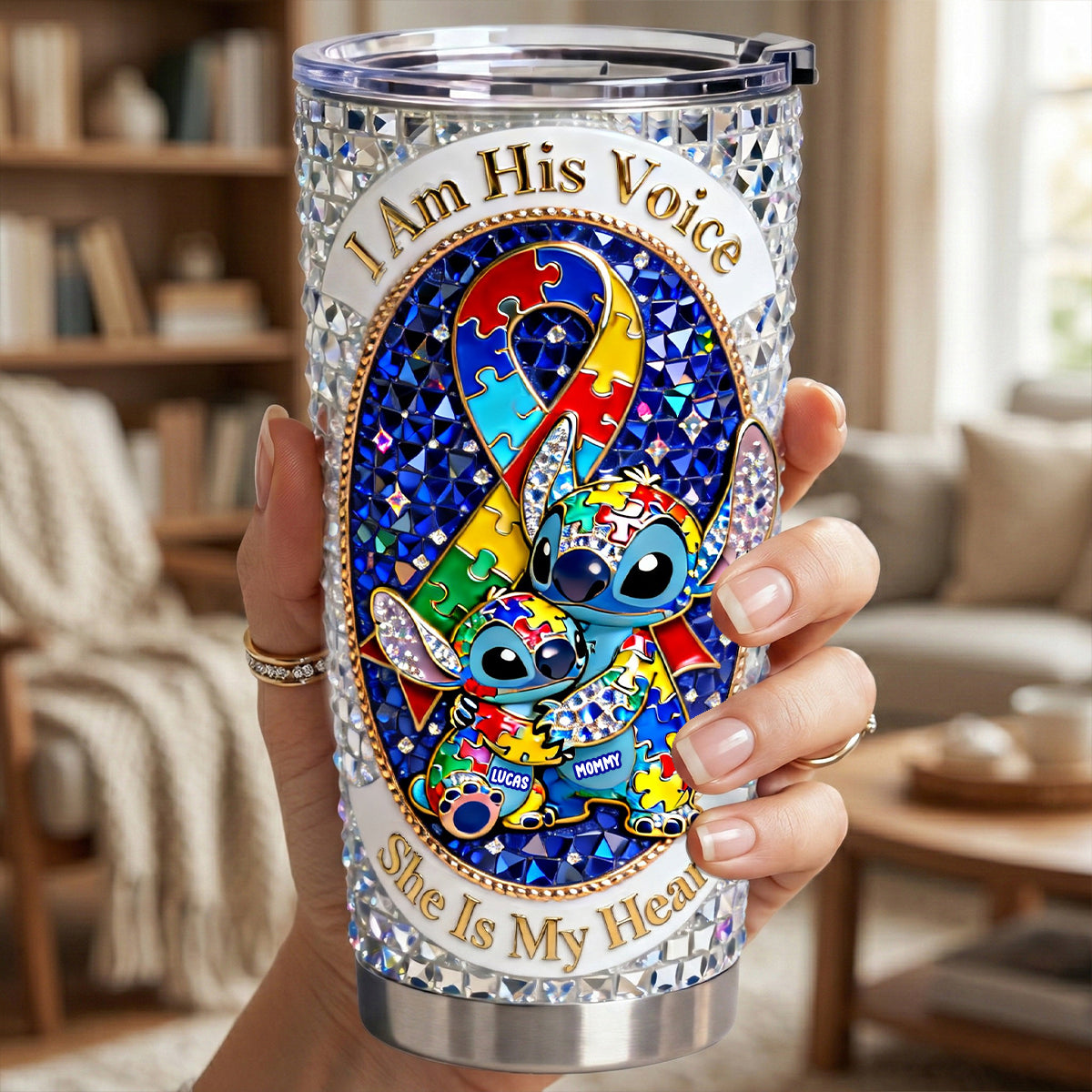 Supportive Autism Mom 20oz Tumbler - Personalized Gift For Autism Mom 01NATN020326-Homacus