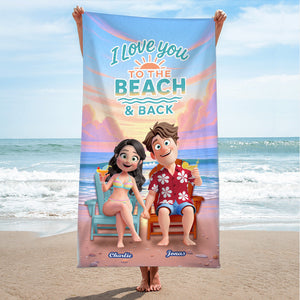 Summer Couple Beach Towel - Personalized Gifts For Couple 01pgmg140725hg-Homacus