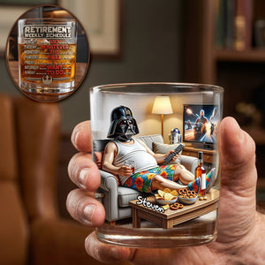 Retirement Weekly Schedule Round Glass - Personalized Retirement Gifts 04TODH110626