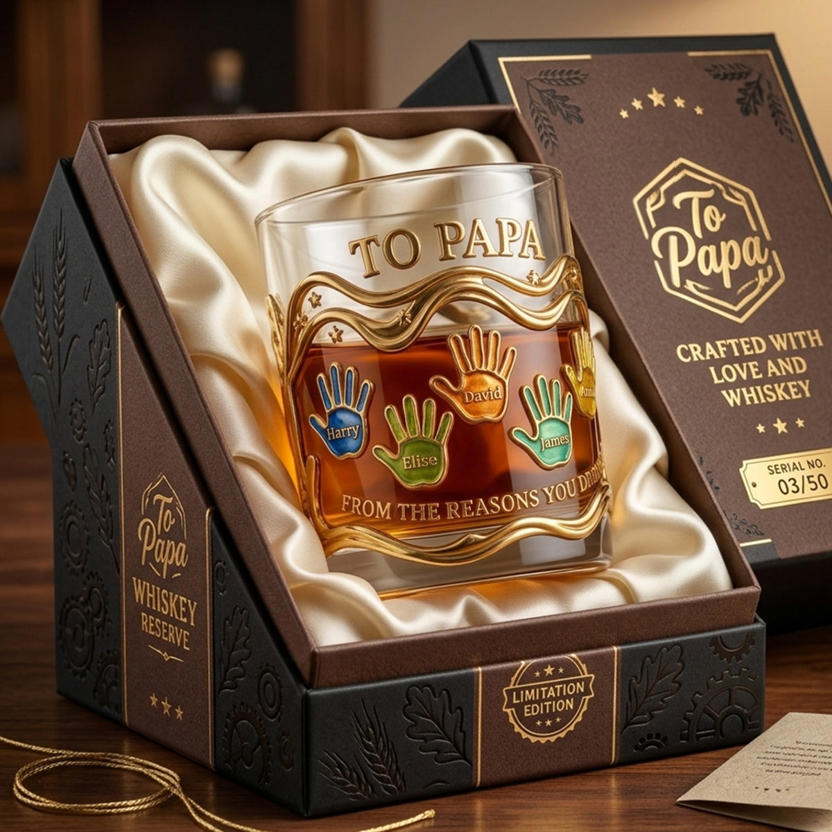 Papa’s Pride Glass Mug Personalized Father's Day Gifts 04PALU060426-Homacus