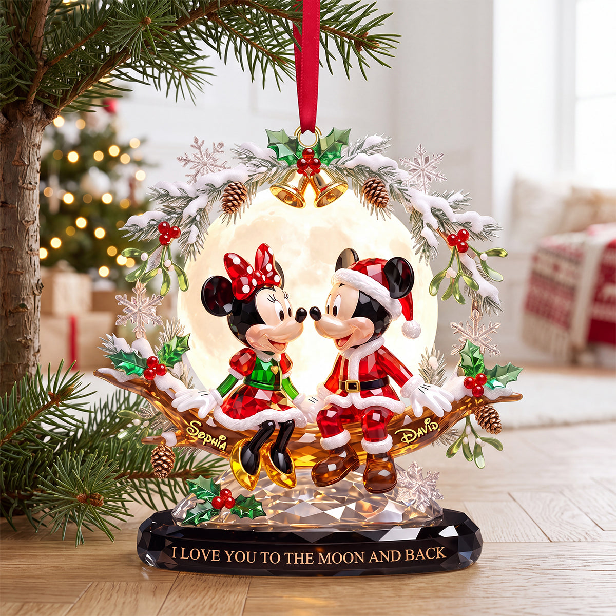 Cute Cartoon Couple Christmas Ornament - Personalized Gifts Couple 06totn280926