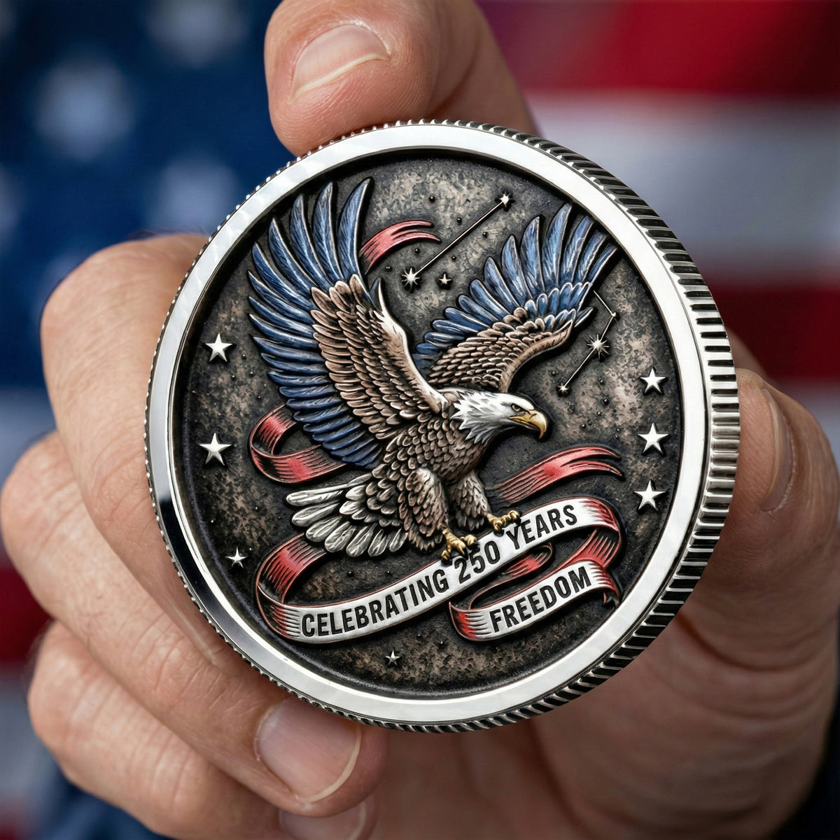 America 250th Anniversary Printed Metal Coin - Personalized Gifts For Patriots 04toqn260226-Homacus