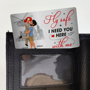 Personalized Gifts For Couple Pilot Wallet Card Fly Safe 04KAQN040225PA-Homacus